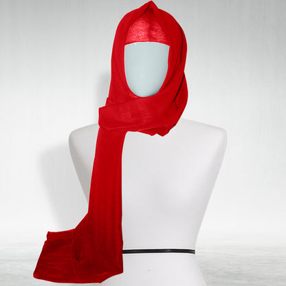 Ready To Wear Instant Hijab with Cap Attached - RED